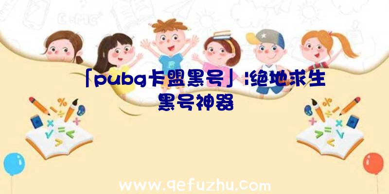 「pubg卡盟黑号」|绝地求生黑号神器